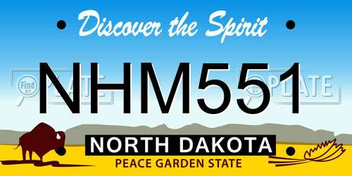 NHM551 North Dakota License Plate