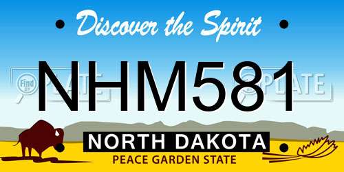 NHM581 North Dakota License Plate