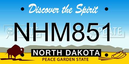 NHM851 North Dakota License Plate