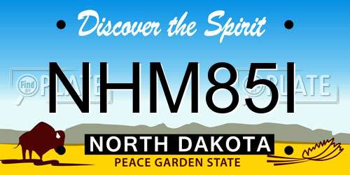 NHM85I North Dakota License Plate