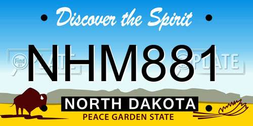 NHM881 North Dakota License Plate
