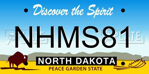 NHMS81 North Dakota License Plate