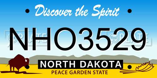 NHO3529 North Dakota License Plate