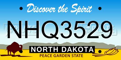 NHQ3529 North Dakota License Plate