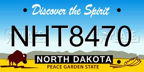 NHT8470 North Dakota License Plate