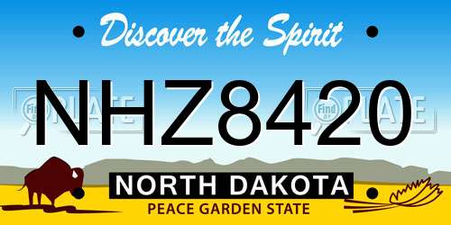 NHZ8420 North Dakota License Plate