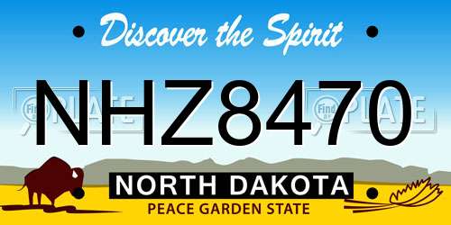 NHZ8470 North Dakota License Plate