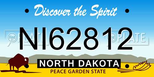 NI62812 North Dakota License Plate