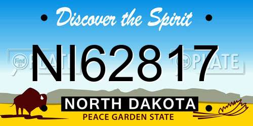 NI62817 North Dakota License Plate