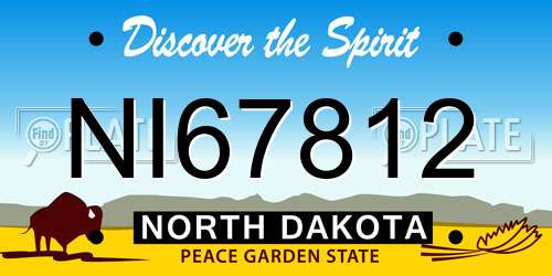 NI67812 North Dakota License Plate