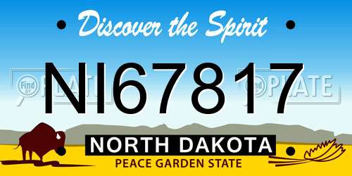 NI67817 North Dakota License Plate