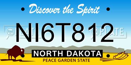 NI6T812 North Dakota License Plate