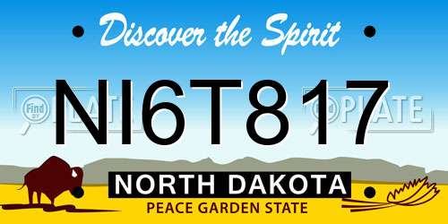 NI6T817 North Dakota License Plate