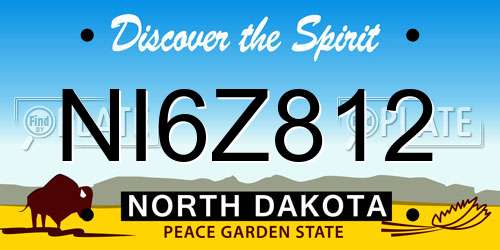 NI6Z812 North Dakota License Plate
