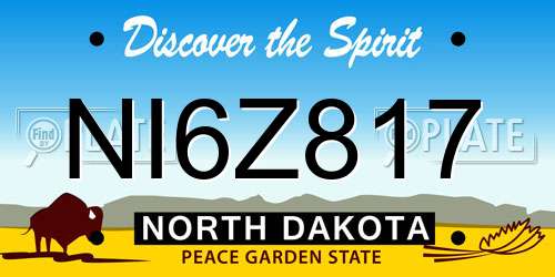 NI6Z817 North Dakota License Plate