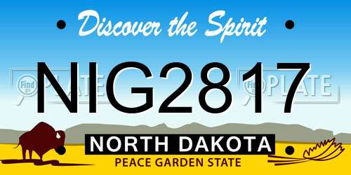 NIG2817 North Dakota License Plate