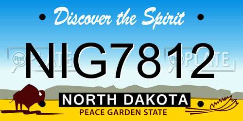 NIG7812 North Dakota License Plate