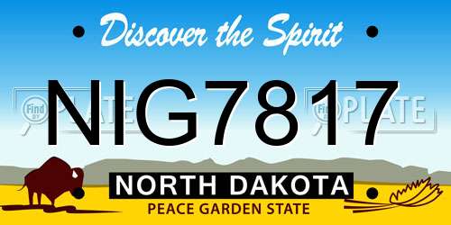 NIG7817 North Dakota License Plate