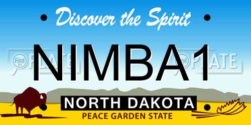 NIMBA1 North Dakota License Plate