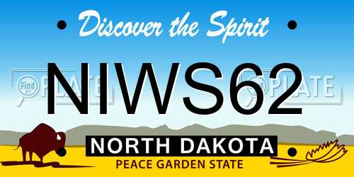 NIWS62 North Dakota License Plate