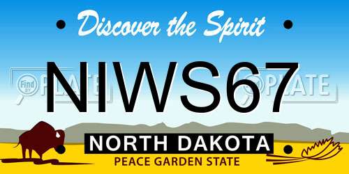 NIWS67 North Dakota License Plate