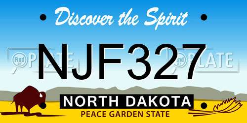 NJF327 North Dakota License Plate