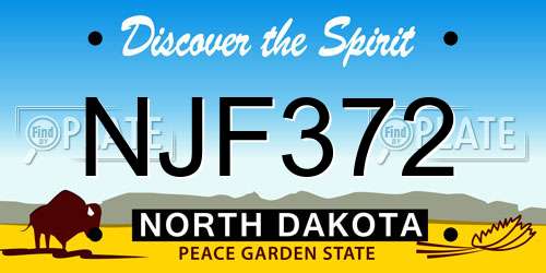 NJF372 North Dakota License Plate