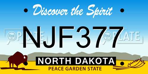 NJF377 North Dakota License Plate