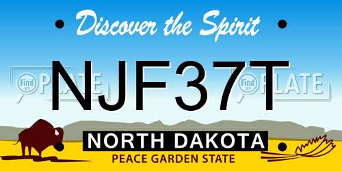 NJF37T North Dakota License Plate