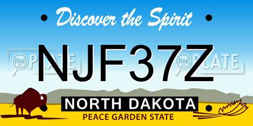 NJF37Z North Dakota License Plate