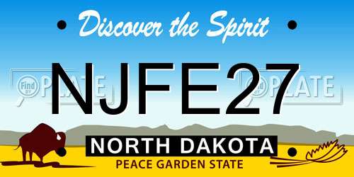 NJFE27 North Dakota License Plate