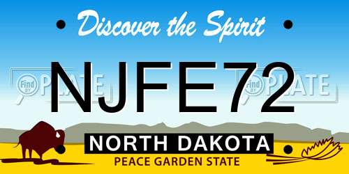NJFE72 North Dakota License Plate