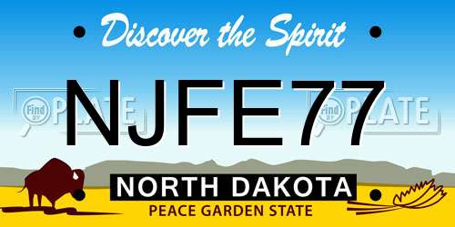 NJFE77 North Dakota License Plate