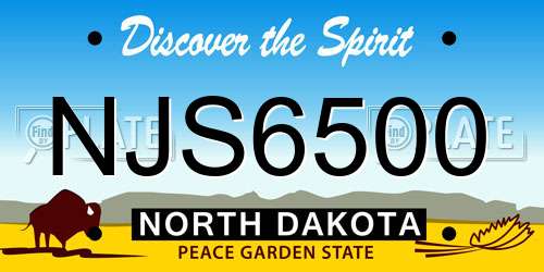 NJS6500 North Dakota License Plate