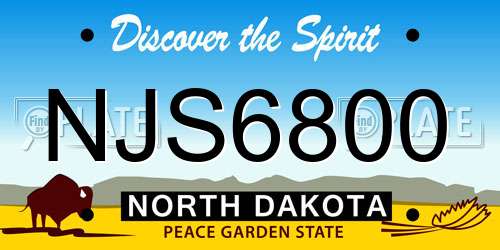 NJS6800 North Dakota License Plate