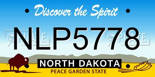 NLP5778 North Dakota License Plate