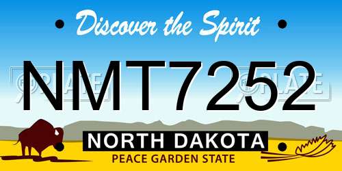 NMT7252 North Dakota License Plate
