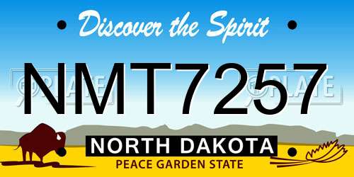 NMT7257 North Dakota License Plate