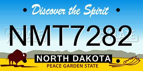 NMT7282 North Dakota License Plate
