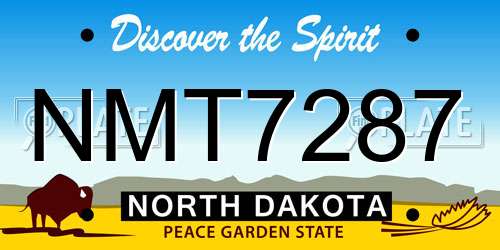 NMT7287 North Dakota License Plate