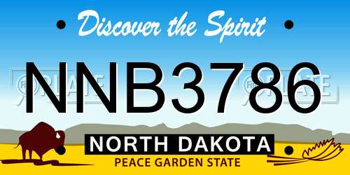 NNB3786 North Dakota License Plate