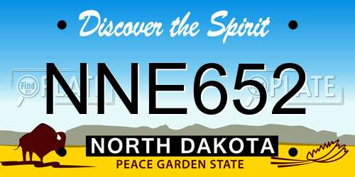 NNE652 North Dakota License Plate