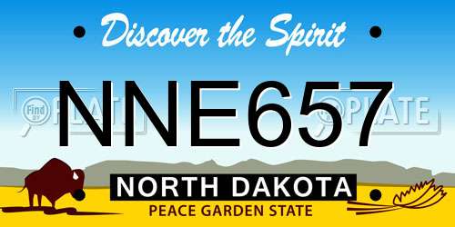 NNE657 North Dakota License Plate
