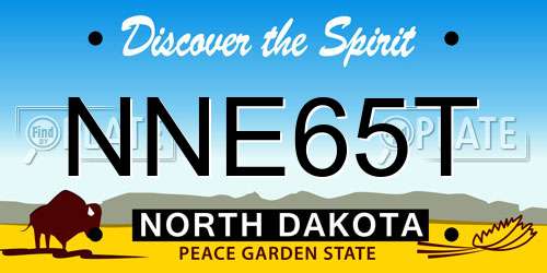 NNE65T North Dakota License Plate