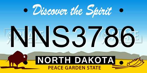 NNS3786 North Dakota License Plate
