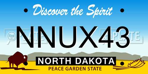 NNUX43 North Dakota License Plate