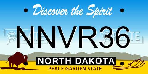 NNVR36 North Dakota License Plate