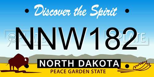 NNW182 North Dakota License Plate