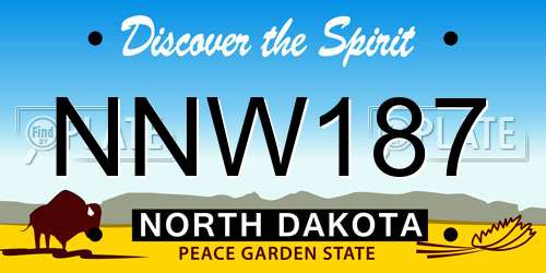 NNW187 North Dakota License Plate