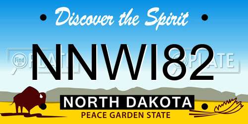 NNWI82 North Dakota License Plate